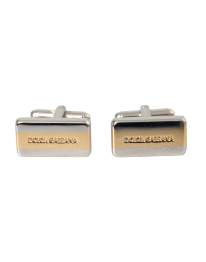 Silver Gold Plated Brass DG Logo Pin Cufflinks