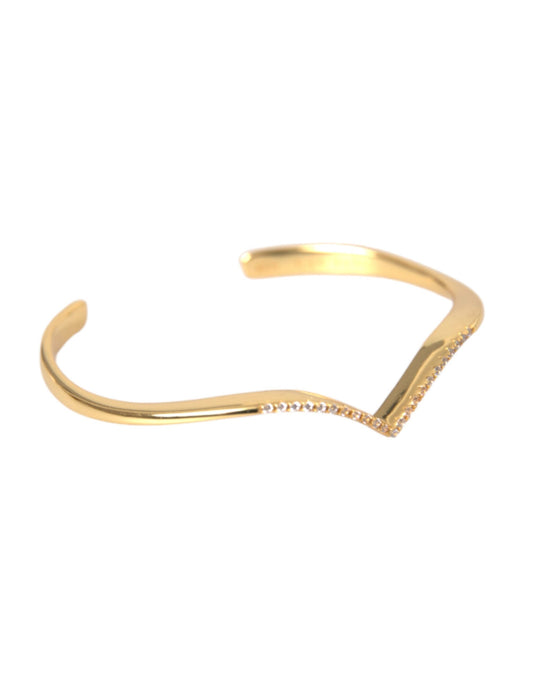 Arched Wing Cuff Skyfall Gold CZ 925 Bracelet