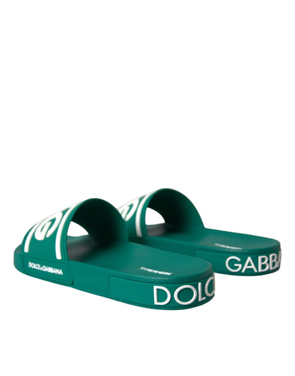 Green White Sandals Rubber Beachwear Shoes