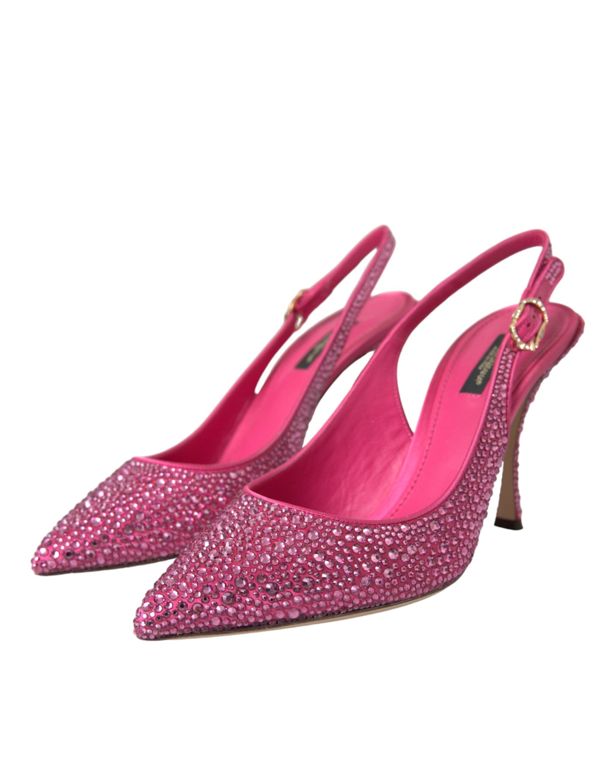 Pink Strass Crystal Heels Slingbacks Shoes