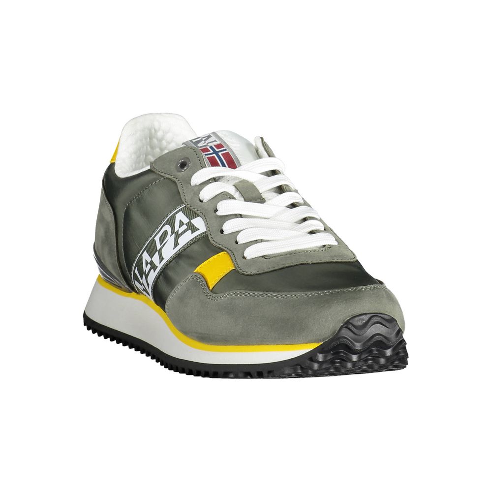 Green Polyester Men Sneaker