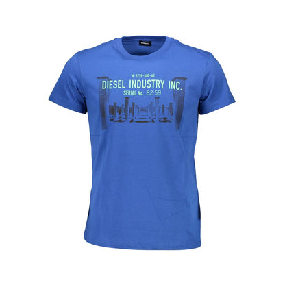 Blue Cotton Men T-Shirt