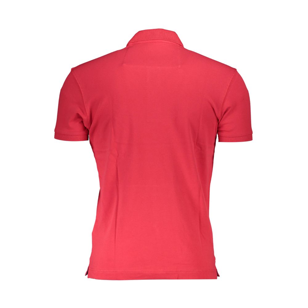 Red Cotton Men Polo Shirt