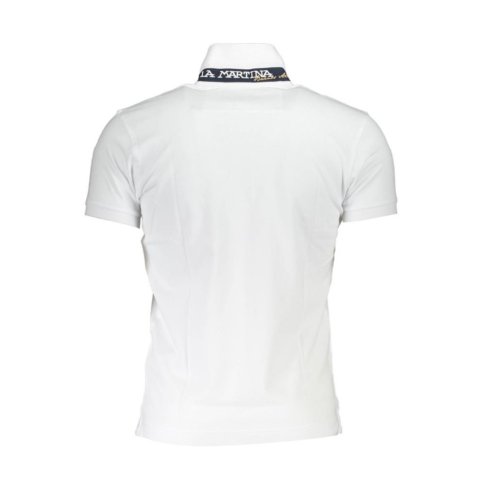 White Cotton Men Polo Shirt