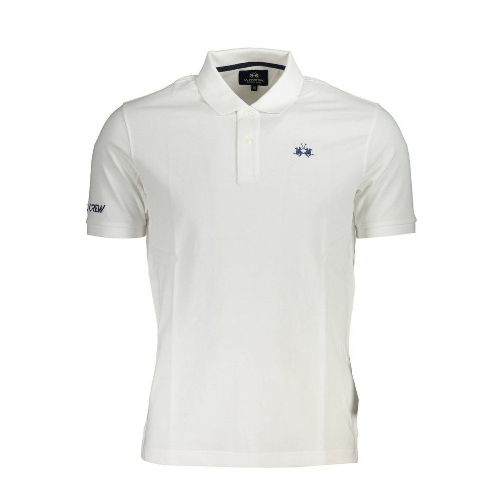 White Cotton Men Polo Shirt