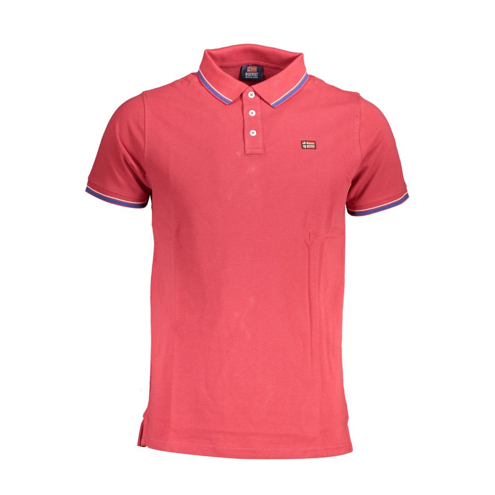 Red Cotton Men Polo Shirt