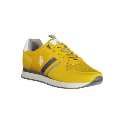 Yellow Polyester Men Sneaker