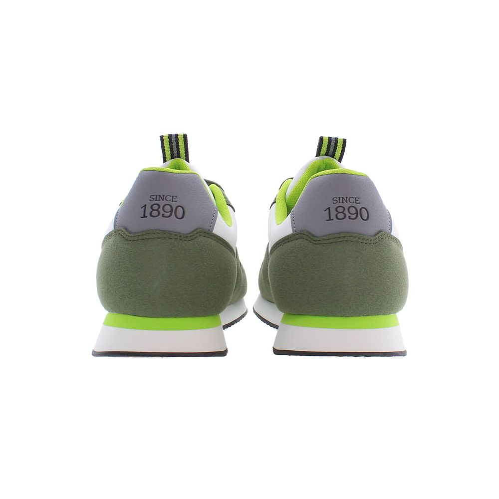 Green Polyester Men Sneaker