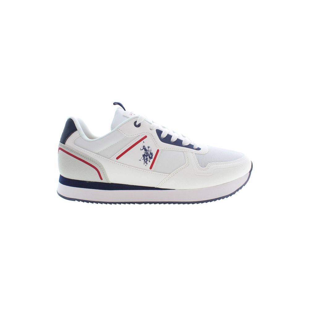 White Polyester Men Sneaker