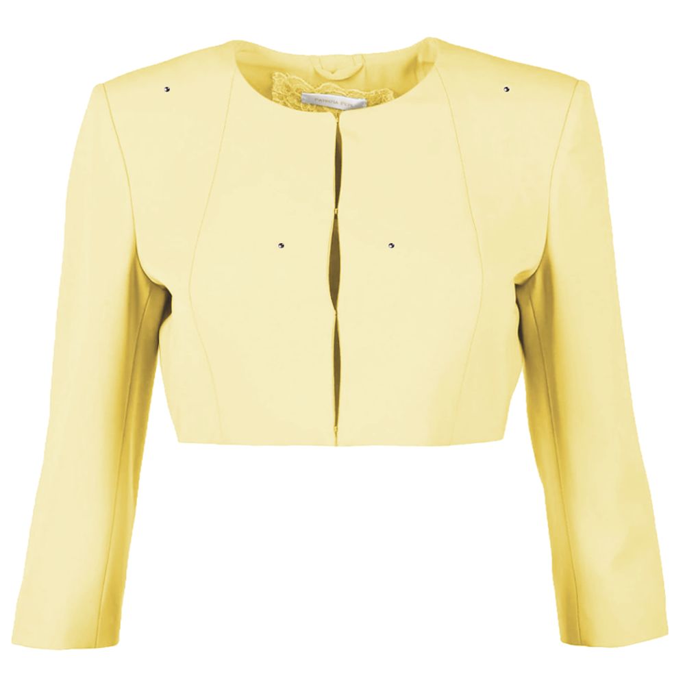 Yellow Polyester Women Short Jacket