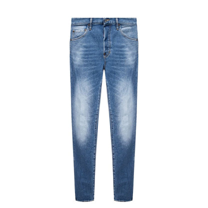 Blue Cotton Men's Distressed Jean