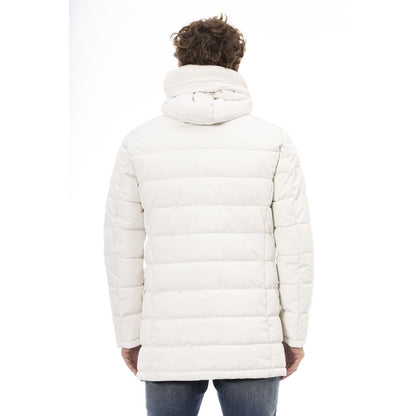 White Polyester Men's Jacket