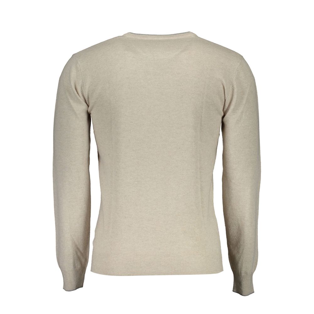 Beige Wool Men Sweater