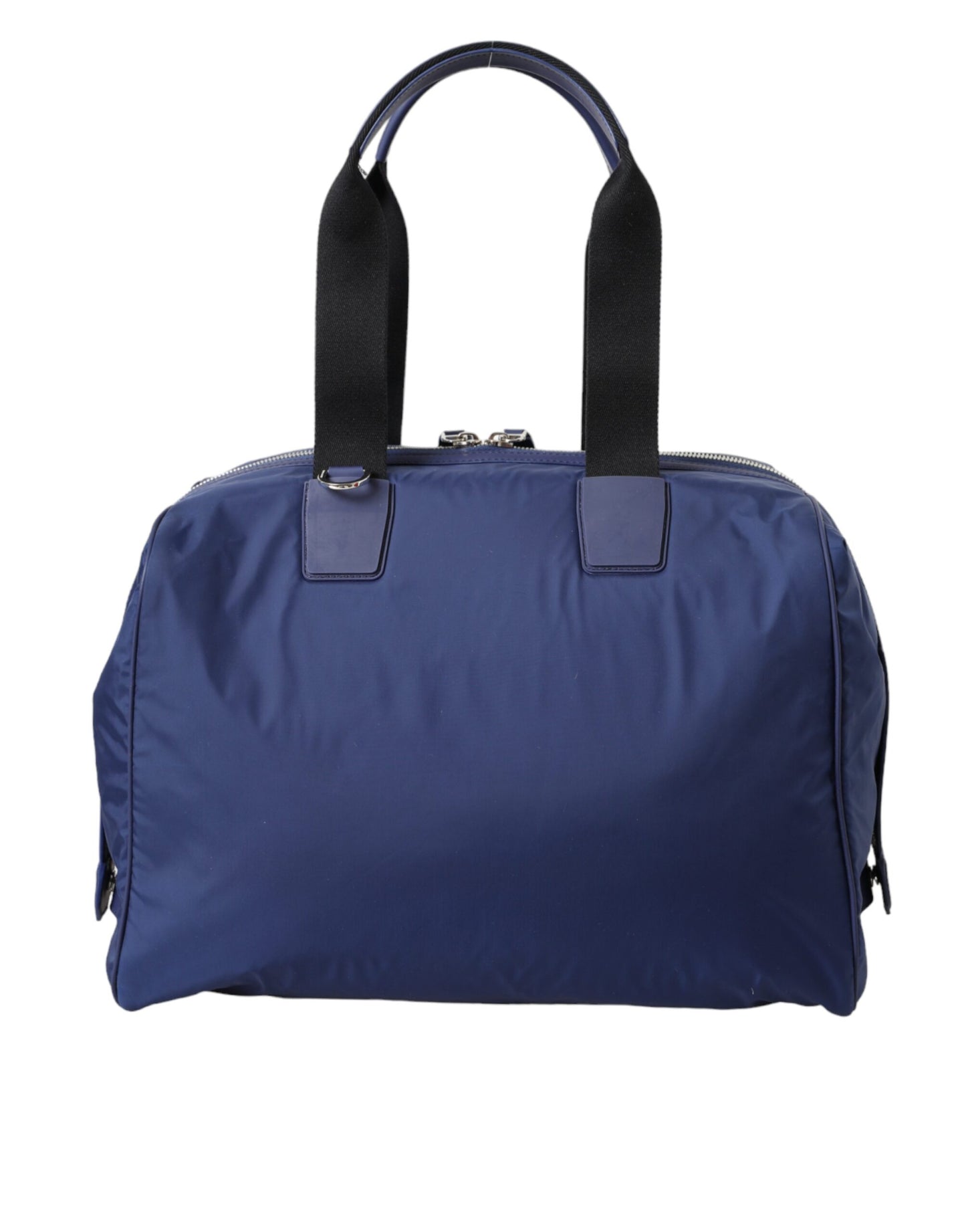 Blue Nylon Calfskin Hand Shoulder Duffel Bag