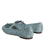 Blue Lace Crystal Ballet Flats Loafers Shoes