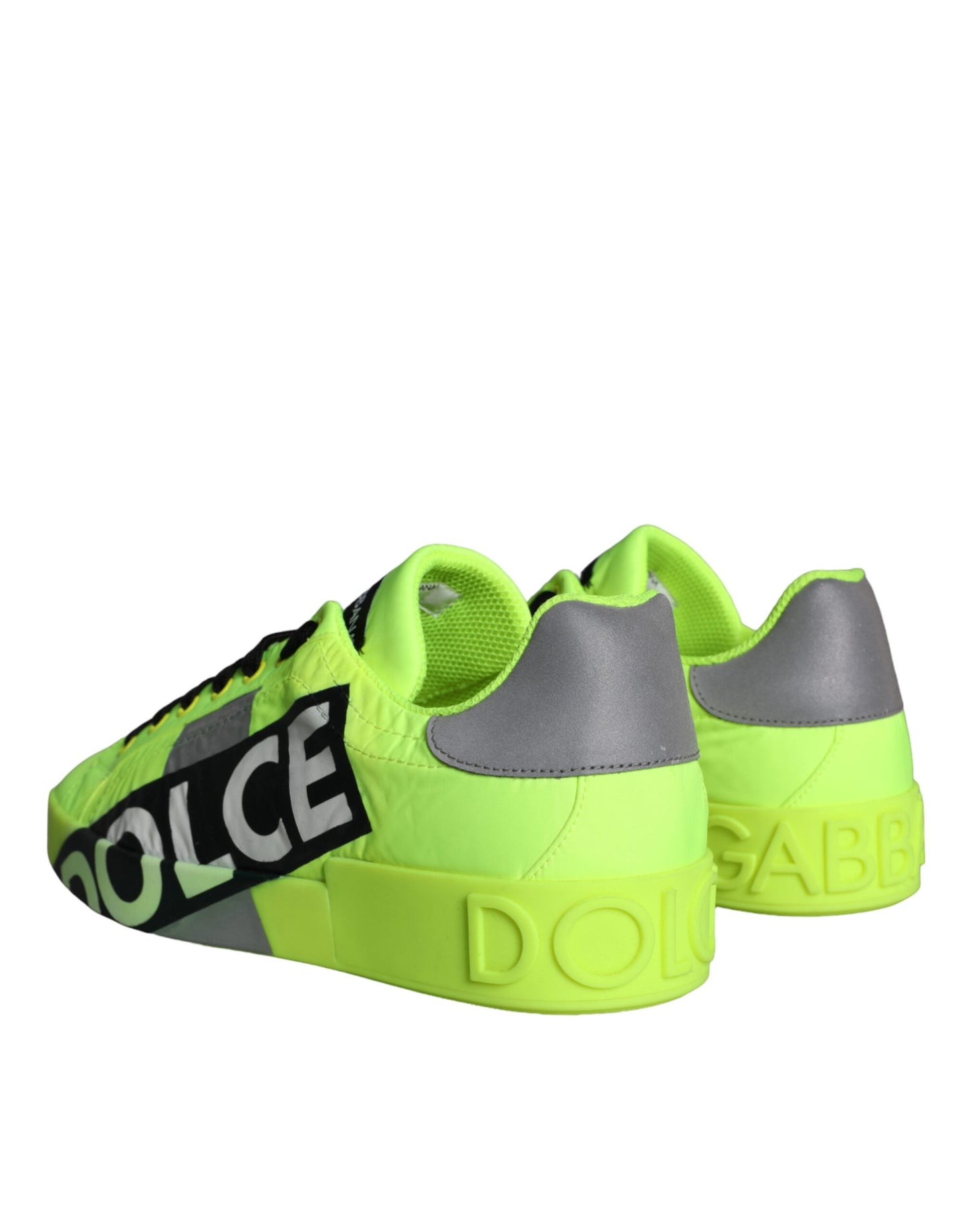 Neon Green Logo Tape Low Top Sneakers Shoes