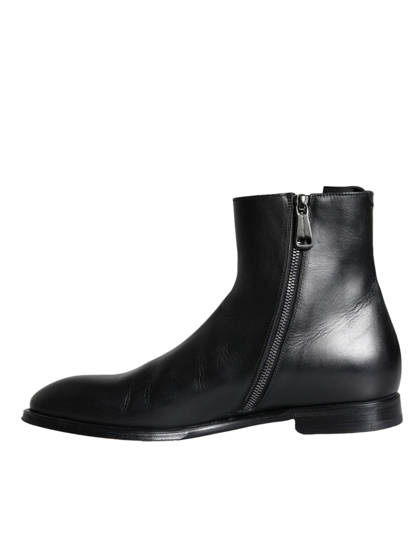 Black Calf Leather Men Ankle Boots Men Shoes