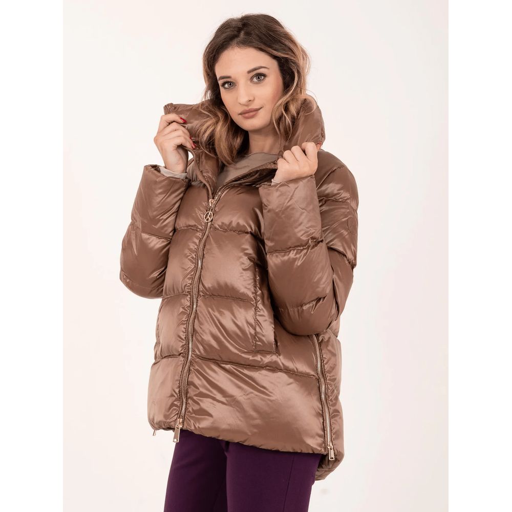 Brown Polyester Jackets & Coat