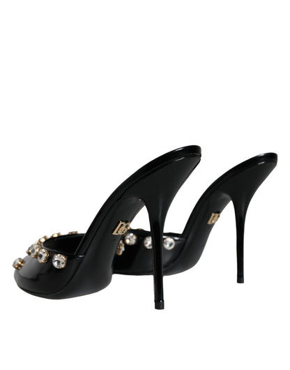 Black Crystal Heels Keira Sandals Shoes