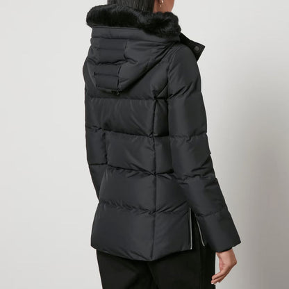 Black Polyester Jacket & Coat