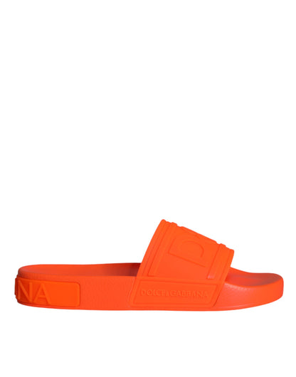 Orange Rubber Slides Sandals Beachwear Shoes