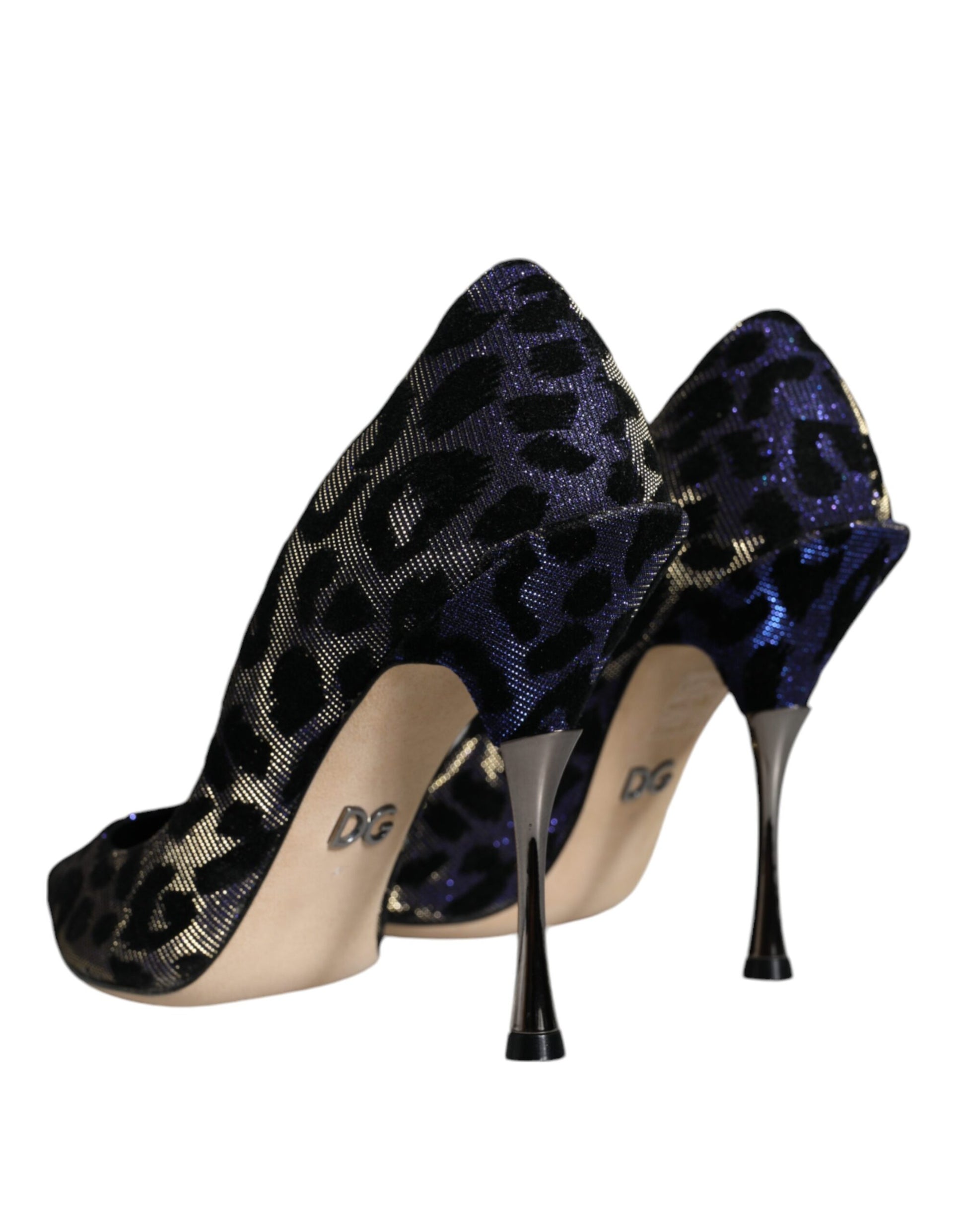 Violet Leopard Lurex High Heels Pumps Shoes