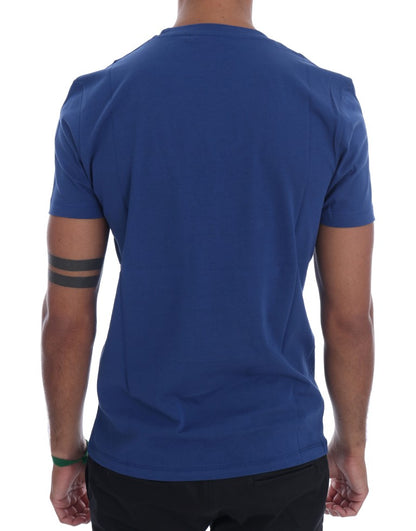 Stylish Blue Riders Motif Cotton Tee