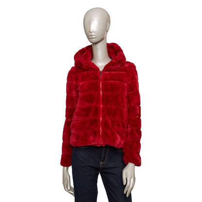 Red Polyester Women Jacket