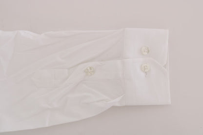 Elegant White Slim-Fit Cotton Shirt