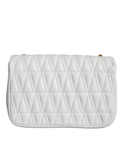 White Mini Nappa Leather Crossbody Shoulder Bag