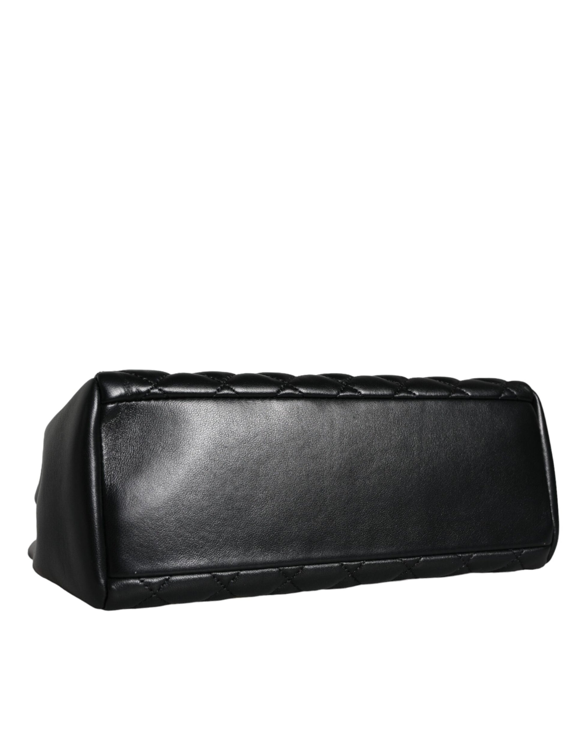 Black Quilted Nappa Leather Shoulder Chain Strap Bag