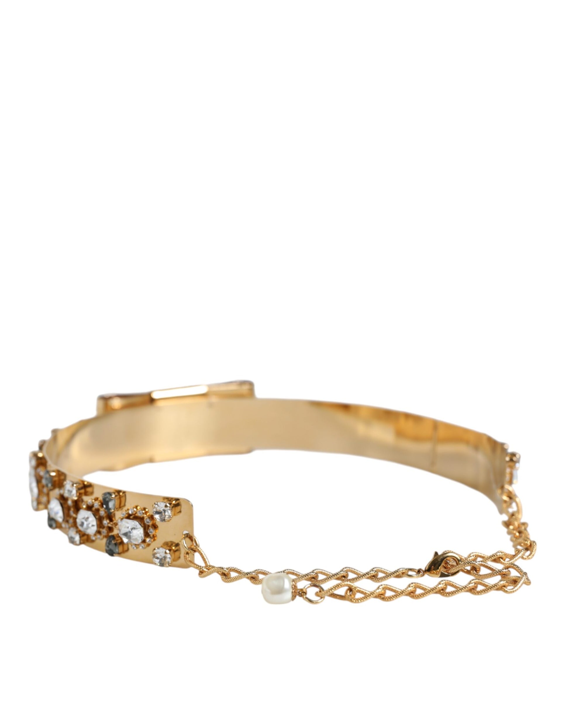 Gold Tone Crystal Embellished Women Waist Chain Belt