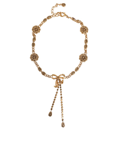 Gold Tone Brass Crystal Embellished Waist Chain Belt