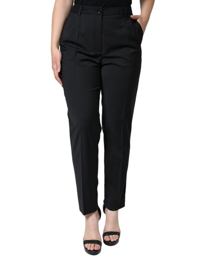 Black High Waist Tapered Women Pants