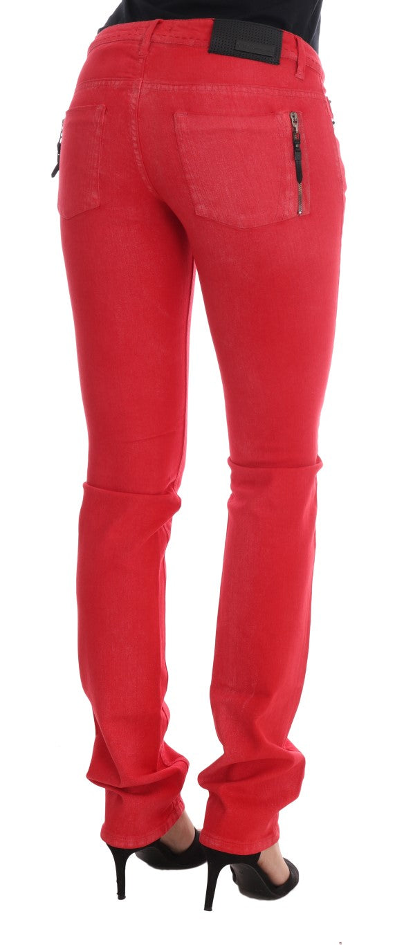 Radiant Red Super Slim Designer Jeans