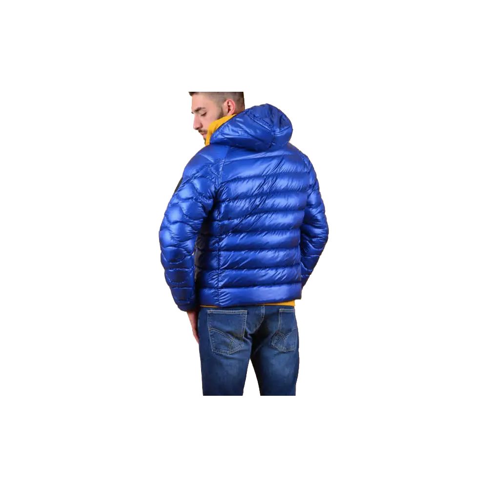 Blue Nylon Men's Down Jacket