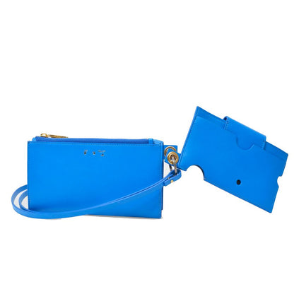 Blue Leather Shoulder Bag