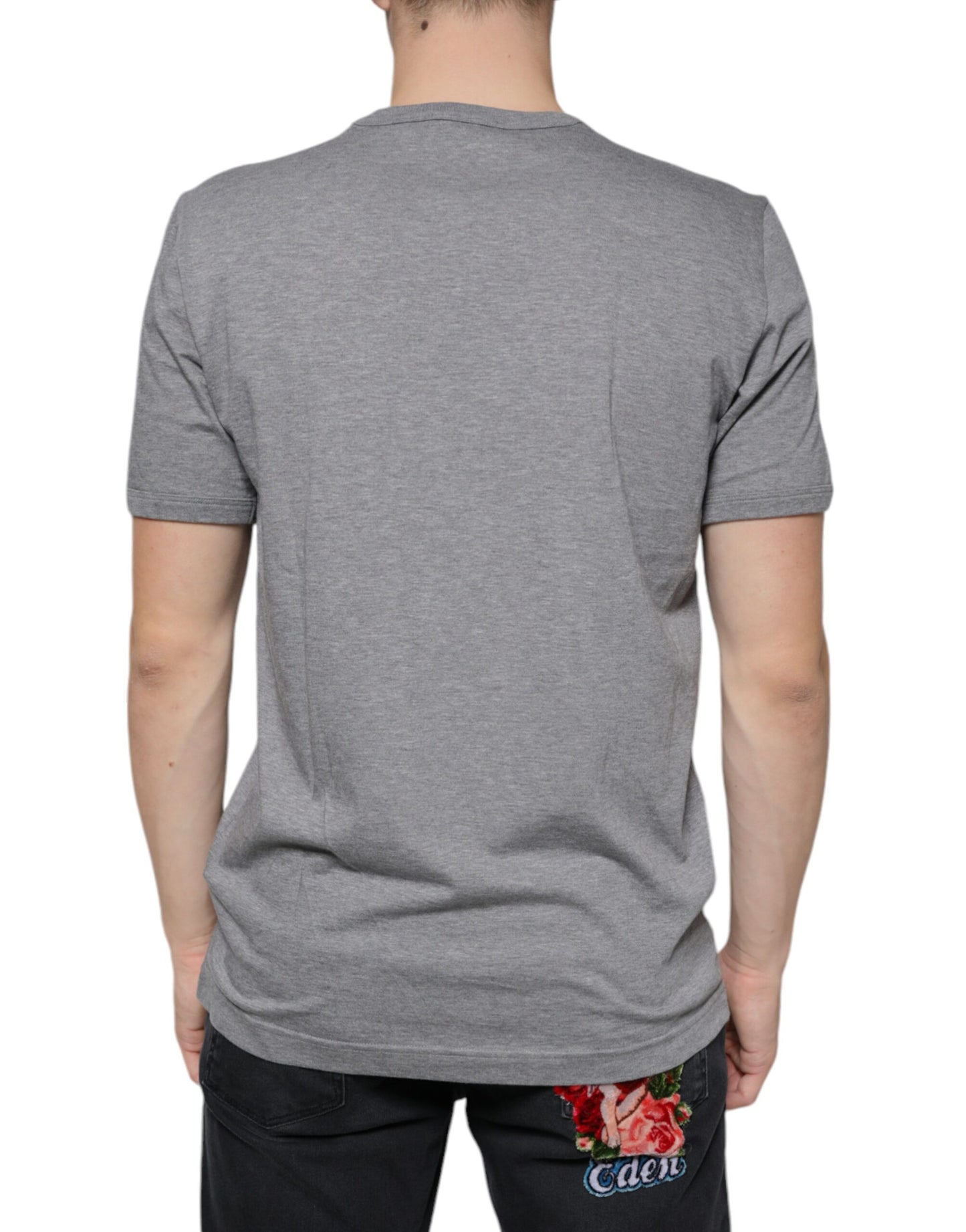 Gray Cotton #DGFamily Short Sleeves T-shirt