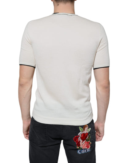 Off White Cashmere Short Sleeves T-shirt