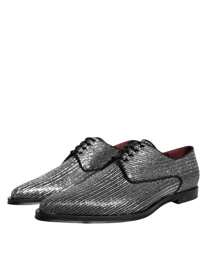 Silver Polyurethane Derby Formal Dress Shoes