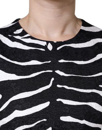 Black White Zebra A-line Sheath Mini Dress