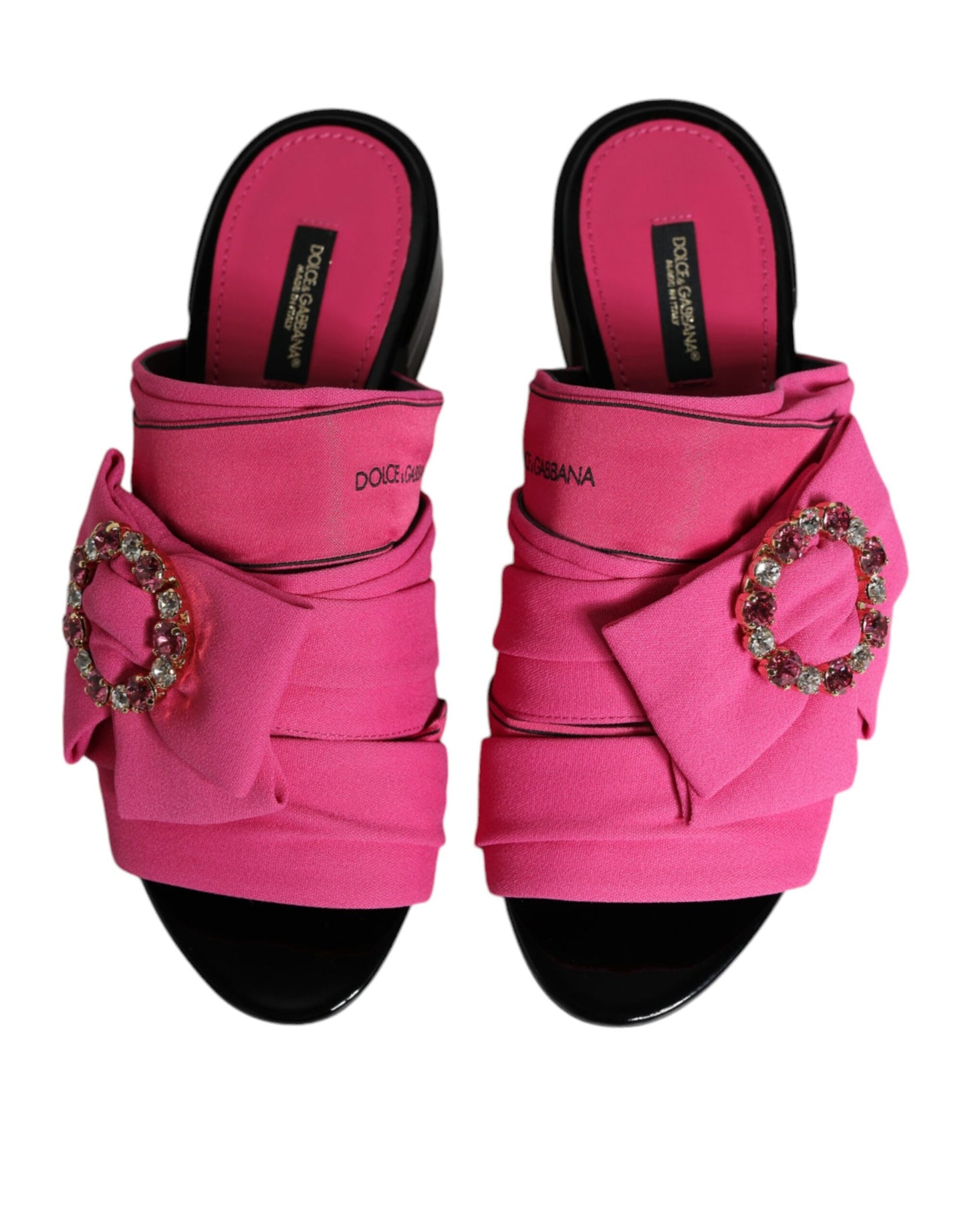 Pink Black Crystal Slides Sandals Shoes