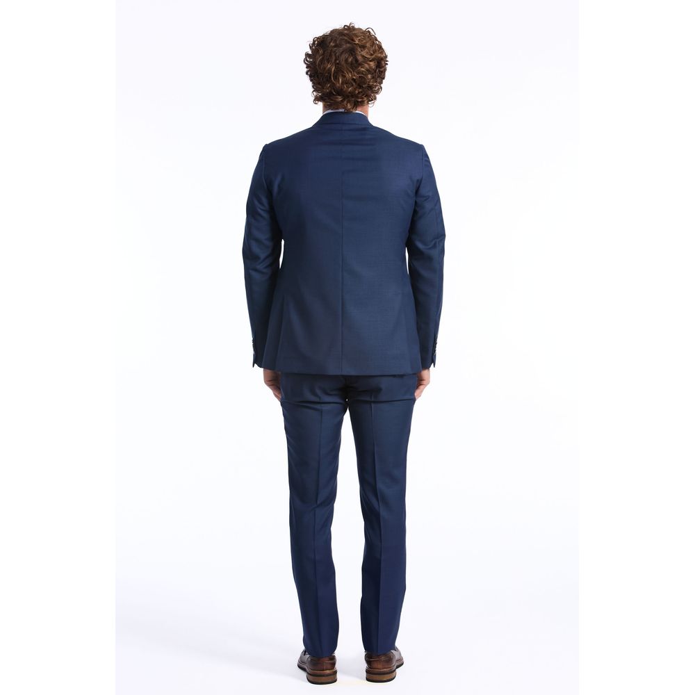 Blue Wool Men Suit