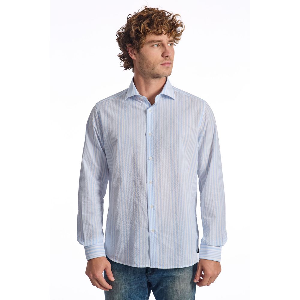 Light Blue Cotton Men Shirt