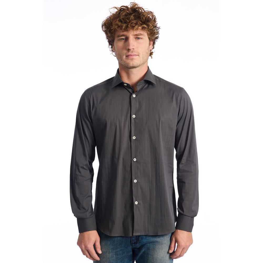 Gray Cotton Men Shirt