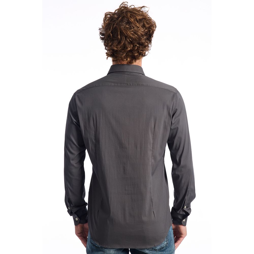 Gray Cotton Men Shirt