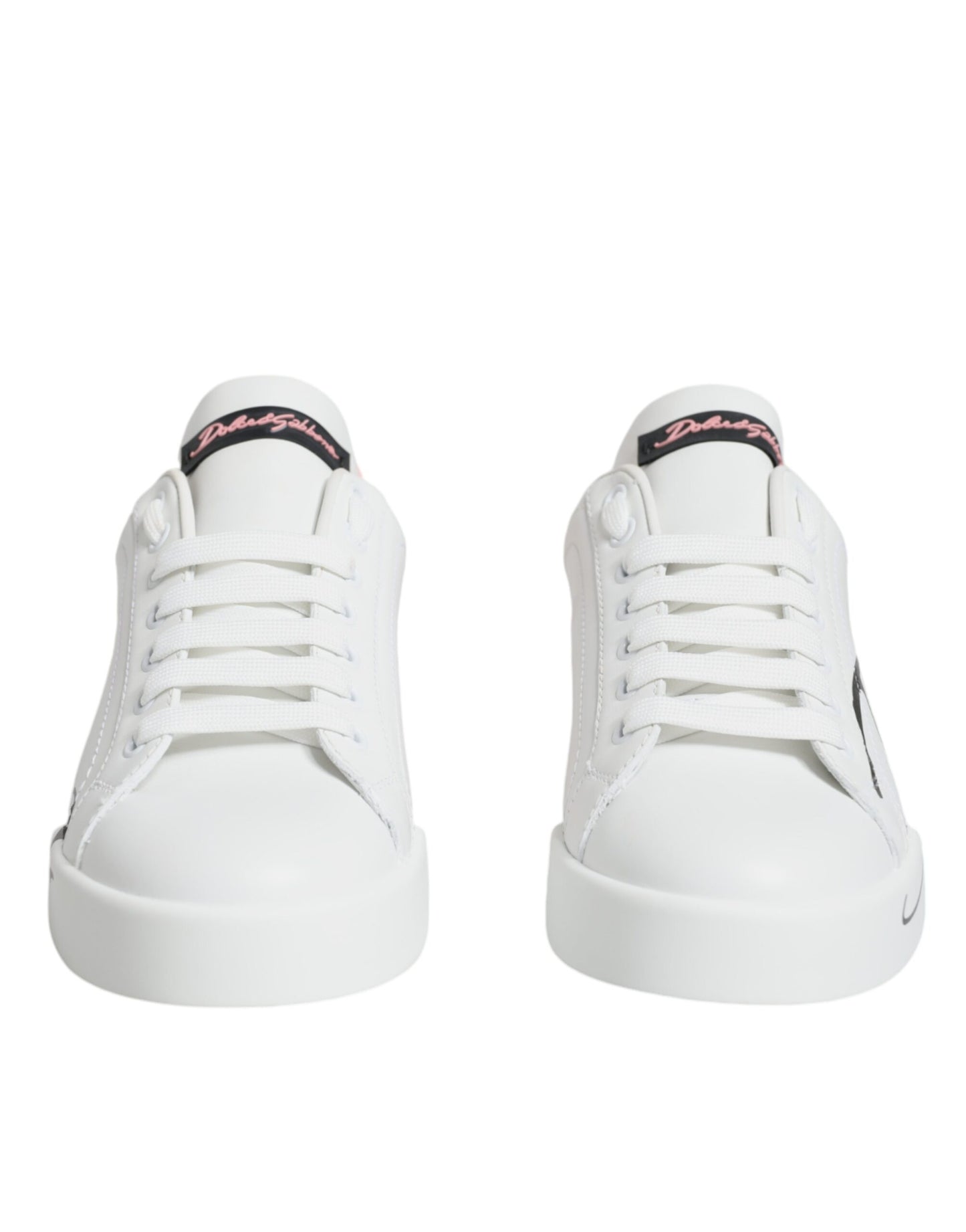 White Pink Portofino Low Top Sneakers Shoes