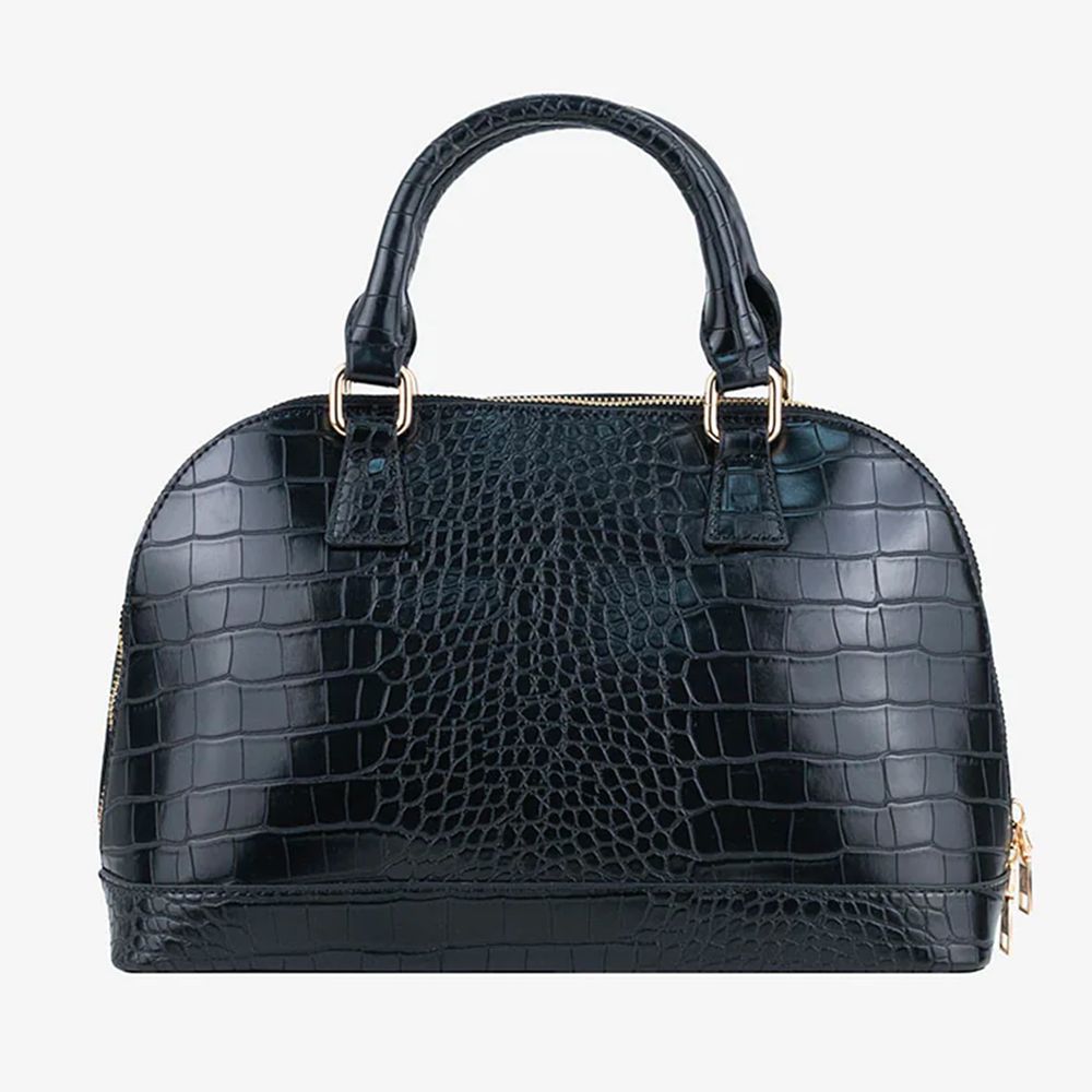 Black Artificial Leather Women Handbag