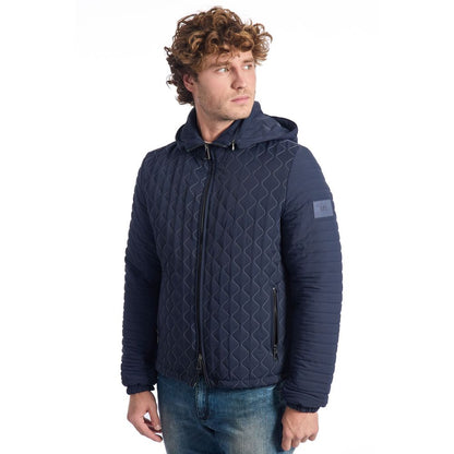 Blue Polyamide Men Jacket