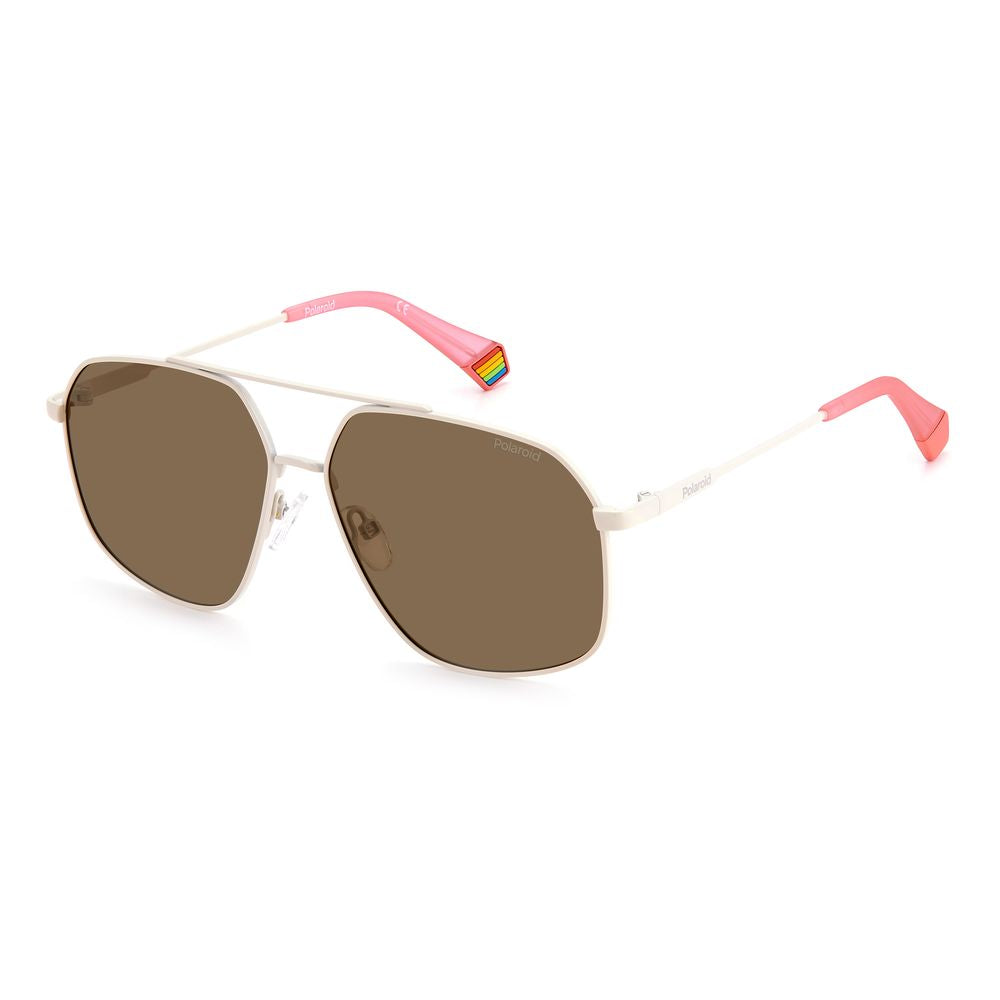 Beige Stainless Steel Sunglasses